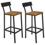 Baaritoolid, 2 tk, Begryf, 30x40x90 cm, helepruun, seljatoega, leppapuit.