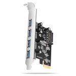 AXAGON PCIe Kontroller, 4x USB-porti 5Gbps, SATA toide, Renesas PD720201