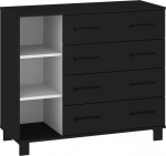 Komoda Meblocross 4SP, juoda/balta