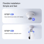 3 MP 1080P E27 WiFi apsaugos kamera, belaidis judesio aptikimas, pasukamas, naudojamas lauke, 110&ndash;220 V, 3 MP rai&scaron;ka, plataus kampo objektyvas