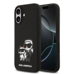 Karl Lagerfeld iPhone 17 &uuml;mbris, vedelast silikoonist, KCH Sketch, MagSafe, must