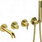 Deante varjatud 4-osaline vannitoasegisti Deante Silia BQS_R18P, Brushed gold