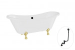 Vann Besco Amelia 190, White+Gold, sifooniga &uuml;levooluga Klik-klak Black