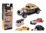 Hot Rod metallist autokomplekt (5 tk)