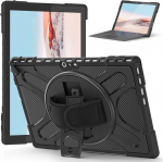 Gerutek &uuml;mbris Microsoft Surface Pro 7 Plus 2021/pro 7 (2019)/6/5/4/pro 2017/pro Lte 12.3 tolli jaoks, vastupidav kaitse&uuml;mbris p&ouml;&ouml;rleva aluse ja k&auml;erihmaga, soomus&uuml;mbris Surface Pro 7+ jaoks, must