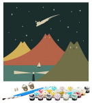 Numbrite j&auml;rgi maal &ndash; komplekt &bdquo;Mountain cats&ldquo;, l&otilde;uend, v&auml;rvid, pintslid, 40&times;50 cm