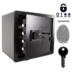 Soomustatud kodu biomeetriline s&otilde;rmej&auml;lgiga seif, 36x40x30 cm, must