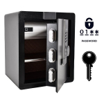 Soomustatud kodune seif elektroonilise luku ja v&otilde;tmega, 45x38x32 cm, must