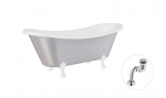 Vann Besco Amelia Glam 190, Silver+White, sifooniga Klik-klak Chrome