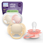 Philips Avent Ultra soft lutt, 0&ndash;6 kuud, 2 tk pakis, kollane/oranž, 80% taimsetest materjalidest