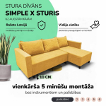 Nurgadiivan lahtik&auml;iv kastiga Simple X Sturis, Podrez, kollane