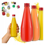 50x kaanega klaaspudelid 'kropla' 330ml mahlade, siirupite jaoks