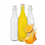 6x klaaspudelit "costolata" 500ml mehaanilise korgiga