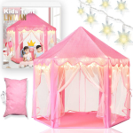 Kuusnurkne sise- ja v&auml;listingimustes kasutatav lastetelk LIVMAN XH-856 kahe t&auml;hekujulise LED-valgusribaga