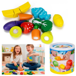 Puidust m&auml;ngukomplekt puu- ja k&ouml;&ouml;giviljade l&otilde;ikamine Springos KG0058