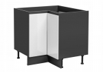 Kampinė virtuvės spintelė Dalia 90x90/81 2D, pilka/balta