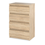Kummut Hurtownia-Mebli Hugo, Sonoma Tamm, 60 cm, 4 Sahtlit Kitsas Tv-alus Moodne Elutuba