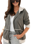 Naiste kevadjope ala suede BOGNA - kerge, kapuutsiga, kevadeks Agrafka