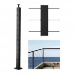 Roostevabast terasest trossi k&auml;sipuud, k&auml;sipuudepost, trepik&auml;sipuud, r&otilde;duk&auml;sipuud, must (106,7 x 5 x 5 cm, 1066 x 49,8 x 49,8 mm)