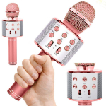 Juhtmevaba karaoke mikrofon MP3-m&auml;ngija ja h&auml;&auml;le muutmisega