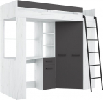 Meblocross Floor P korrusvoodi 200x80 cm, valge/hall