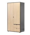 Riidekapp Roma D2S2, pruun/hall