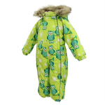 Huppa Laste talvekombe KEIRA, lime owl pattern