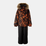 Huppa Poiste talvekomplekt WINTER, neon orange pattern/ dark gray, 116