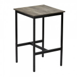 Baarilaud, 61x61x91.4 cm, pruun ja must, metallraam