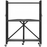 Hoiuriiul, 3-astmeline kokkupandav metallriiul, 71x33x91 cm, must