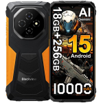 Telefon Blackview FORT 1 18GB RAM 256GB ROM 10000mAh 6.56" vastupidav nutitelefon Android 15 4G Dual SIM NFC Oranž