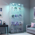 Vitriinkapp, kahe klaasuksega, puutetundliku valgustusega, 163 x 79 x 35 cm, must