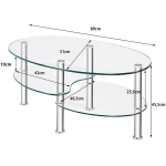 L&auml;bipaistev kohvilaud 89x51x45,5cm, h&otilde;bedase v&auml;rvusega