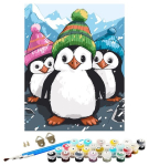 Numbrite j&auml;rgi maalimine &ndash; pilt, v&auml;rvid, pintslid, komplekt - Penguin, 40&times;50 cm