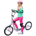 Lasteroller &otilde;hkrehvidega Kickscooter Tretroller Cityroller lastele Kickboard 16-tolline alates 5 eluaastast k&otilde;rgusreguleeritav roosa 143 x 58 x 92-100 cm