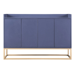 Kaasaegne kummut 120&times;30&times;80 cm, 4 ust, push-to-open, metallraam, sinine