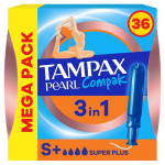 Tampax Compak Pearl Super Plus tampoonid aplikaatoriga, 36 tk.