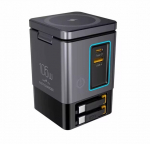 6-&uuml;hes GaN magnetiline laadimisadapter sisset&otilde;mmatava C-t&uuml;&uuml;pi kaabliga, USB-A + C-t&uuml;&uuml;pi pordid, 105W &uuml;likiire laadija, NewPRO_WS40