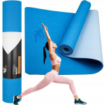Jooga ja fitnessi spordimatt, kahepoolne, libisemiskindel, 6 mm paksune, TPE, Sporto kilimėlis jogai ir fitnesui TPE dvipusis, neslystantis, 6 mm storio