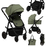 Lapsevanker Lionelo Amber 2in1 Green Forest, eemaldatav beebikorv, roheline