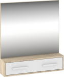 Rio RIO-10 Seinapeegel &ndash; tammepuidu otsakiud / valge, modernne klaasdisain