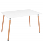 Springos HF0015 Kohvilaud 120 &times; 80 cm, valge pealispind ja pruunid jalad