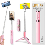 LIVMAN Oth-AB202MAX - multifunktsionaalne selfide pulk ja statiiv kaugjuhtimispuldiga, 1,5m