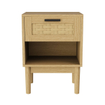 &Ouml;&ouml;kapp sahtli ja avariiuliga, PVC-punutisega esipaneel, modernne puidutooni k&otilde;rvalaud magamistuppa ja elutuppa