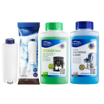 Aqualogis hoolduskomplekt Delonghi kohvimasinatele koos AL-S002 filtri, universaalse katlakivi eemaldajaga 250ml ja Latteo piimaringlusvedelikuga 250ml
