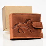 Meeste ehtsast nahast rahakott Animals World, pruun