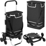 Kaubakott ratastega, kokkupandav, 42 l, helkuritega, must