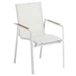 &Otilde;uetool Kettler Diamond valge-beež teakpuidust k&auml;etugedega, praktiline disain