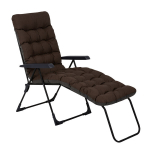 Aiatool lamamistool &bdquo;Patio Setenil Black Edition&ldquo; reguleeritava seljatoe, kokkupandava disaini ja polsterdatud padjaga