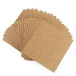 17 isekleepuva korkplaadi komplekt, 1 mm paksused korgist plaadid, 10 x 10 cm ristk&uuml;likukujulised isekleepuvad korgist alusmatid, korgist matt, lauakaunistus, seinakaunistus, meisterda ise